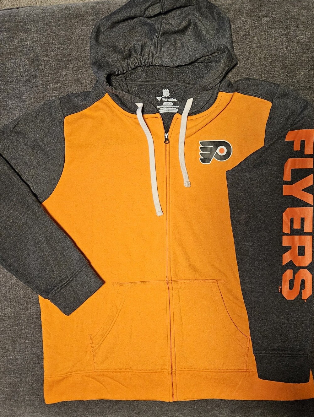 NHL XL Fanatics Philadelphia Flyers Orange and Gray Hoodie